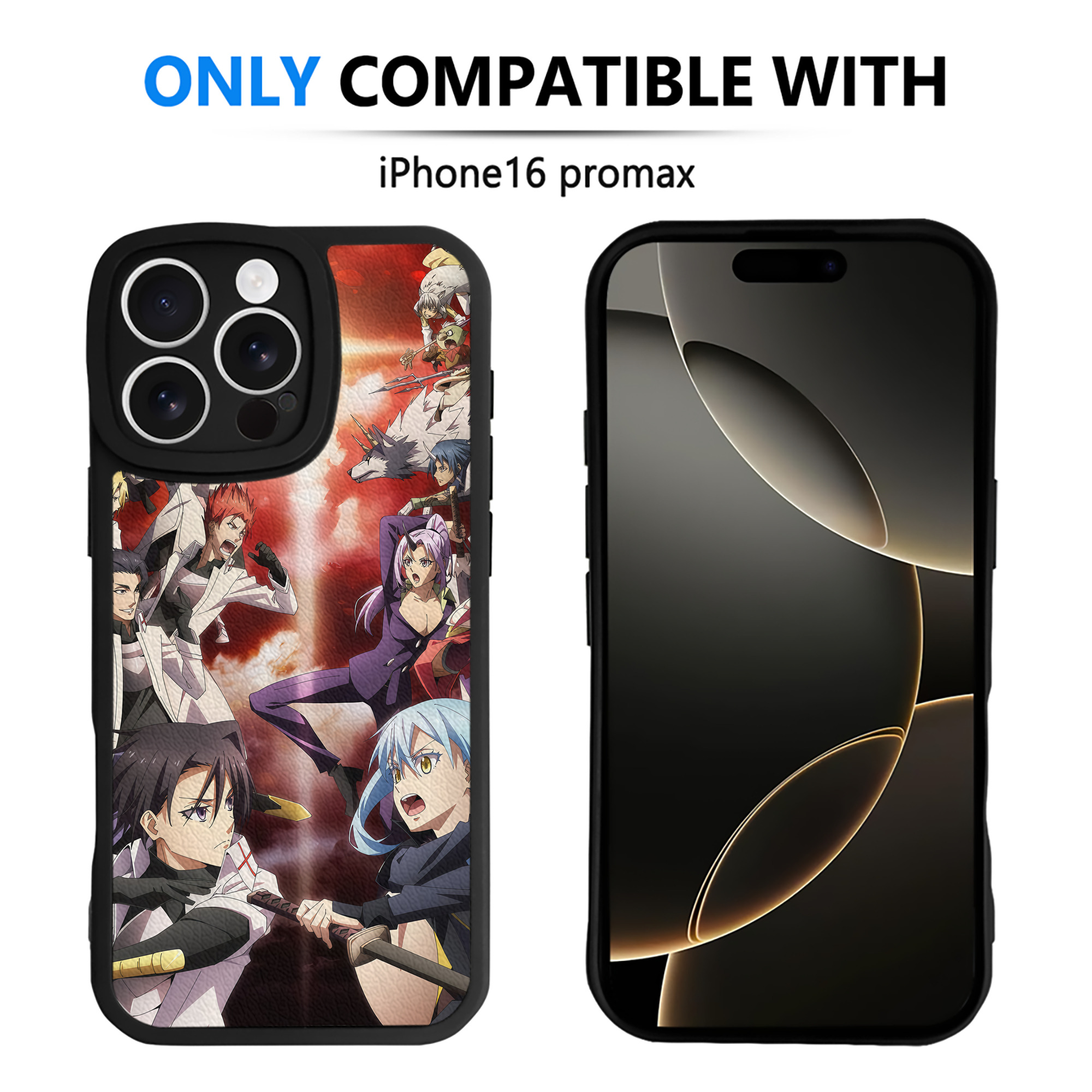 （画像用） 転スラ Regarding Reincarnated to Slime 【iPhone 16シリーズ対応】シリコンスマホケース（レザー調） 材質：シリコン